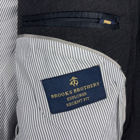 Brooks Brothers Blazer Men's 42S Black Regent Fit Explorer Wool Blend Jacket - Picture 4 of 16